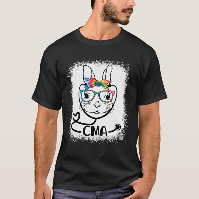 Bunny Face Cma Glasses Nurse Easter Day T-Shirt (Front)