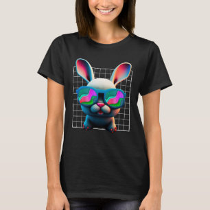 Bunny face Cool Easter Bunny with Glasses Easter   T-Shirt