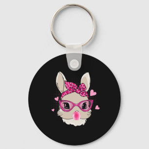 Bunny Face Easter Day Bubblegum Bandana Gles Women Keychain