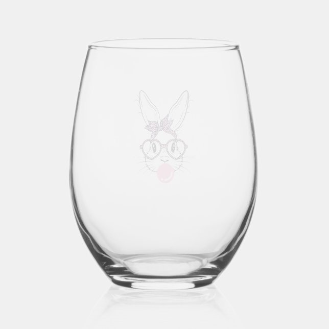Bunny Face Leopard Glasses Bubble Gum Easter Day G (Front)