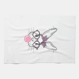 Bunny Face Leopard Glasses Bubble Gum Easter Day G Kitchen Towel
