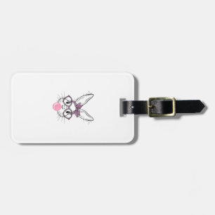 Bunny Face Leopard Glasses Bubble Gum Easter Day G Luggage Tag