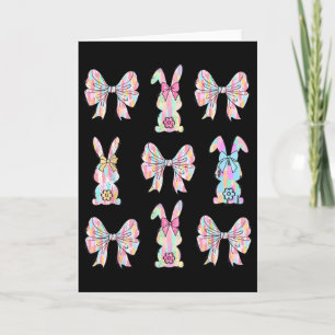 Bunny Face Rabbit Coquette Bow Easter Day Women Gi Card