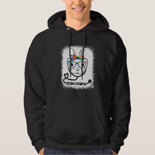 Bunny Face School Nurse Glasses Nurse Easter Day Hoodie