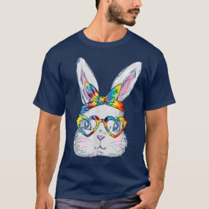 Bunny Face Sunglasses Tie Dye Glasses Bandana East T-Shirt