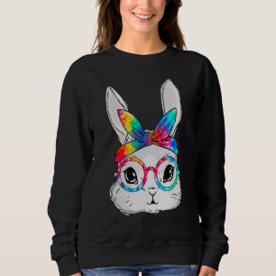 Bunny Face Sunglasses Tie Dye Glasses Headband Eas Sweatshirt