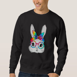 Bunny Face Sunglasses Tie Dye Glasses Headband Eas Sweatshirt