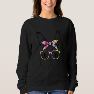 Bunny Face Sunglasses Tie Dye Glasses Headband Eas Sweatshirt