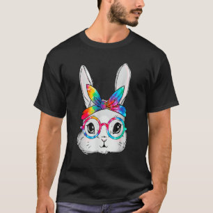 Bunny Face Sunglasses Tie Dye Glasses Headband Eas T-Shirt