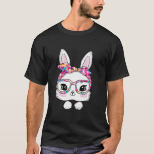 Bunny Face Sunglasses Tie Dye Glasses Headband Eas T-Shirt