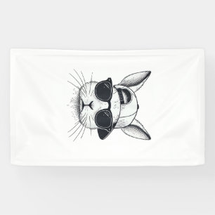 Bunny Face with Sunglasses Cap Easter Day for Boys Banner