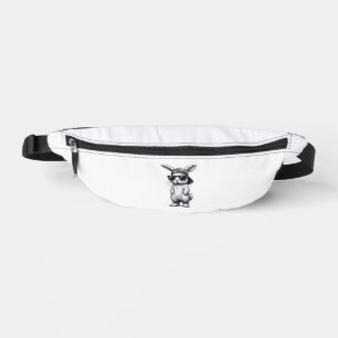 Bunny Face with Sunglasses Cap Easter Day for Boys Fanny Pack