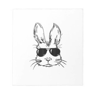 Bunny Face With Sunglasses Easter Day for Boys Men Notepad