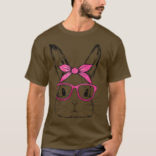 Bunny Face With Sunglasses Easter Day For Boys Men T-Shirt