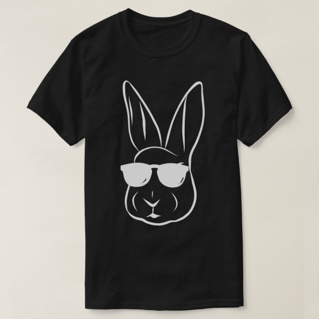 Bunny face with sunglasses easter day for boys men T-Shirt (Design Front)