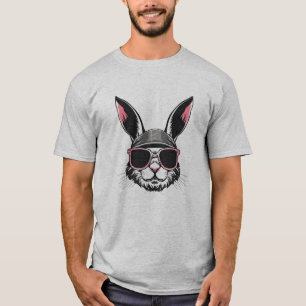 Bunny Face With Sunglasses Easter Day For Boys Men T-Shirt