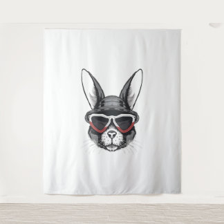 Bunny Face With Sunglasses Easter Day For Boys Men Tapestry