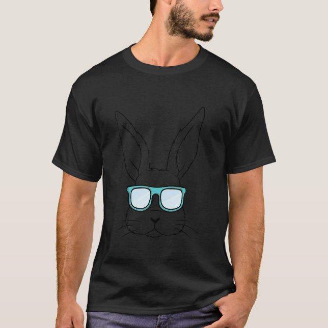 Bunny Face With Sunglasses Easter Day For Kids Adu T-Shirt (Front)