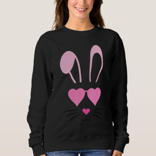 Bunny Face With Sunglasses For Boys Men Kids Easte Sweatshirt