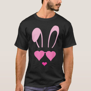 Bunny Face With Sunglasses For Boys Men Kids Easte T-Shirt