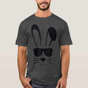 Bunny Face With Sunglasses For Boys Men Kids Easte T-Shirt