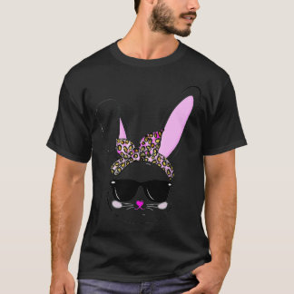 Bunny Face With Sunglasses For Boys Men Kids Easte T-Shirt