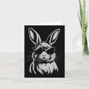 Bunny Face With Sungles For Boys Men Kids Easter D Card