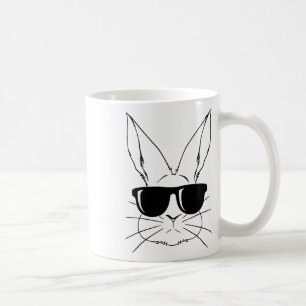 Bunny Face With Sungles For Boys Men Kids Easter D Coffee Mug