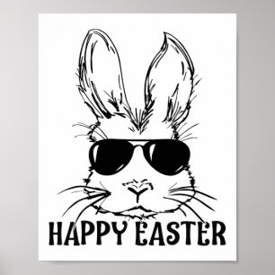 Bunny Face With Sungles For Boys Men Kids Easter D Poster