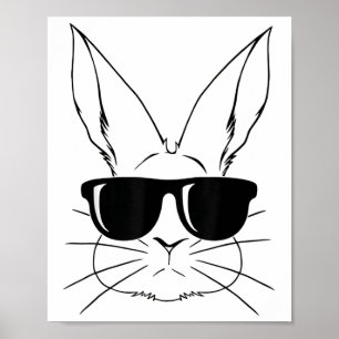 Bunny Face With Sungles For Boys Men Kids Easter D Poster