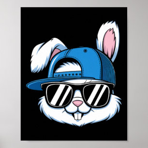 Bunny Face With Sungles For Boys Men Kids Easter D Poster