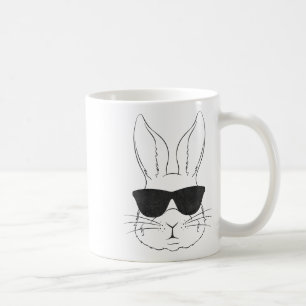Bunny Face With Sungles Rabbit Easter Day Boys Men Coffee Mug