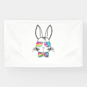 Bunny Face With Tie Dye Sunglasses & Bow Tie Easte Banner