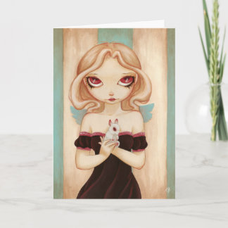 Bunny - Fairy albino rabbit greeting card