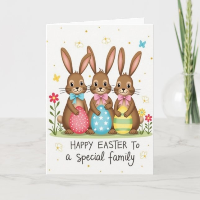 Bunny Family Celebration Card (Front)