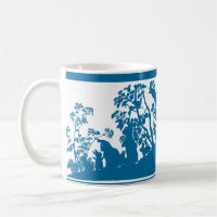Bunny Family Silhouette Nature Scene Vintage Woods
