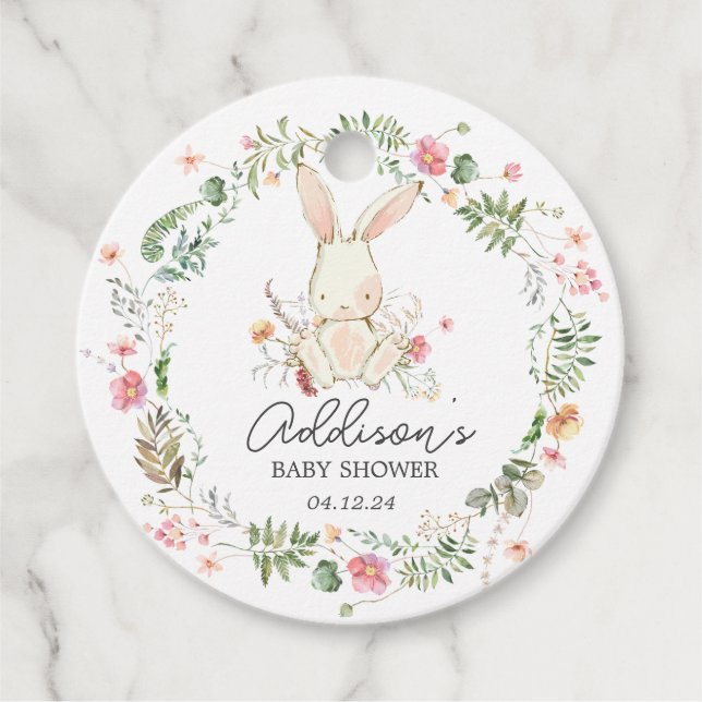 Bunny favour tag, rabbit favour tag (Front)
