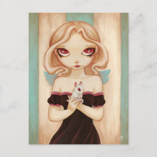 Bunny - fée albino lapin carte postale