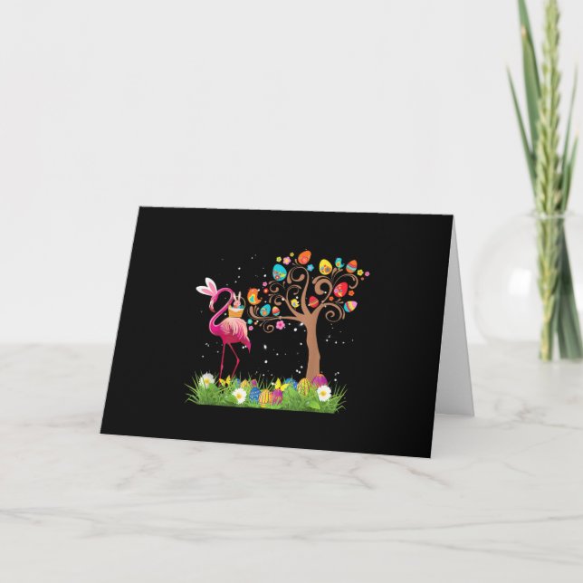 Bunny Flamingo Easter 2021 | Cute Flamingo Lovers Card (Front)