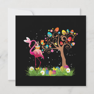 Bunny Flamingo Easter 2021   Cute Flamingo Lovers Invitation