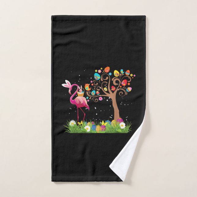Bunny Flamingo Easter | Cute Flamingo Lovers (Serviette à main)
