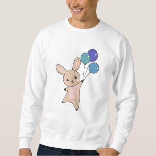 Bunny Flies Balloons Above Cute Animals For Kids Sweatshirt