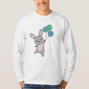 Bunny Flies Balloons Above Cute Animals For Kids T-Shirt