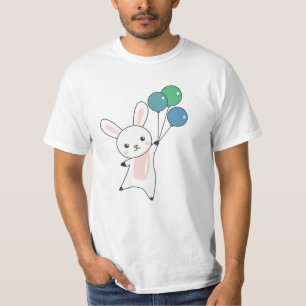 Bunny Flies Balloons Above Cute Animals For Kids T-Shirt