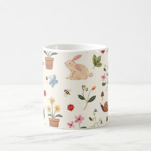 Bunny Floral Cup Cute Rabbit & Flower