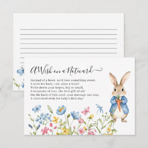 Bunny Floral Wish On a Notecard Baby Shower
