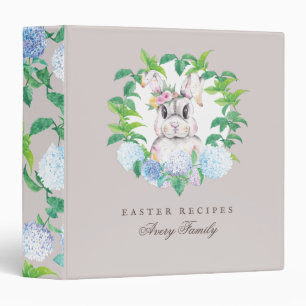 Bunny Floral Wreath Easter Recipes Binder