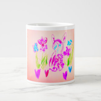 Bunny Flowers Large Coffee Mug