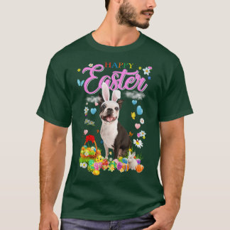 Bunny French Bulldog Dog Happy Easter Eggs  T-Shirt