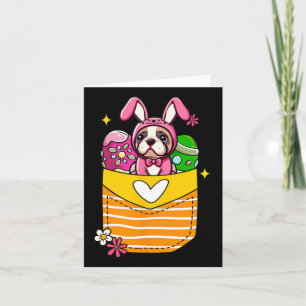 Bunny French Bulldog Easter Chocolate Eggs Inside Card